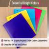 imageMr Pen Plastic Folders with Pockets and Prongs 5 Pack Letter Size Green Shades Flexible Plastic Folders with ProngsBright Colors