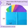 imageMr Pen Plastic Folders with Pockets and Prongs 5 Pack Letter Size Green Shades Flexible Plastic Folders with ProngsBright Colors