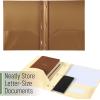imageMr Pen Plastic Folders with Pockets and Prongs 5 Pack Letter Size Green Shades Flexible Plastic Folders with ProngsDark Earthy