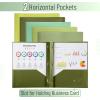 imageMr Pen Plastic Folders with Pockets and Prongs 5 Pack Letter Size Green Shades Flexible Plastic Folders with ProngsGreen Shades