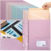 imageMr Pen Plastic Folders with Pockets and Prongs 5 Pack Letter Size Green Shades Flexible Plastic Folders with ProngsPastel Colors  Organizational Sheets