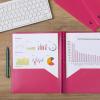 imageMr Pen Plastic Folders with Pockets and Prongs 5 Pack Letter Size Green Shades Flexible Plastic Folders with ProngsPink