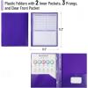 imageMr Pen Plastic Folders with Pockets and Prongs 5 Pack Letter Size Green Shades Flexible Plastic Folders with ProngsPurple  Organizational Sheets