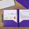 imageMr Pen Plastic Folders with Pockets and Prongs 5 Pack Letter Size Green Shades Flexible Plastic Folders with ProngsPurple