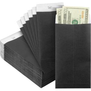 imageMr Pen Money Envelopes for Cash 65quot x 35quot 100 Pack Gold Kraft Paper Cash Envelopes for MoneyBlack