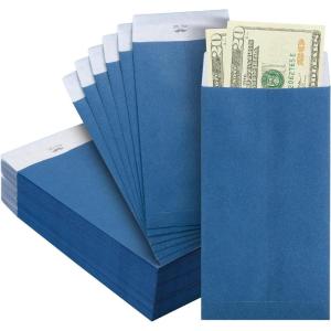 imageMr Pen Money Envelopes for Cash 65quot x 35quot 100 Pack Gold Kraft Paper Cash Envelopes for MoneyBlue