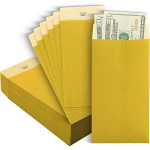 imageMr Pen Money Envelopes for Cash 65quot x 35quot 100 Pack Gold Kraft Paper Cash Envelopes for MoneyGold