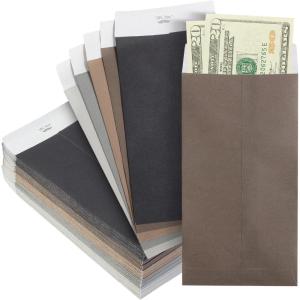 imageMr Pen Money Envelopes for Cash 65quot x 35quot 100 Pack Gold Kraft Paper Cash Envelopes for MoneyMuted Luxe