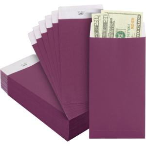 imageMr Pen Money Envelopes for Cash 65quot x 35quot 100 Pack Gold Kraft Paper Cash Envelopes for MoneyPurple