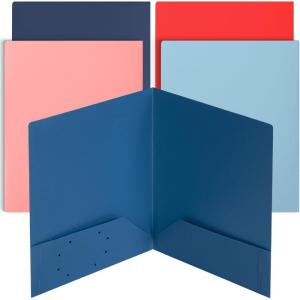 imageMr Pen Plastic Folders with Pockets 5 pcs Creamy Serenity 2 Pocket Folders PlasticCoral Waves