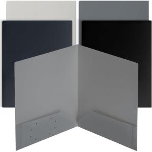 imageMr Pen Plastic Folders with Pockets 5 pcs Creamy Serenity 2 Pocket Folders PlasticGrey Spectrum