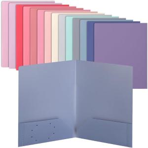 imageMr Pen Plastic Folders with Pockets 5 pcs Creamy Serenity 2 Pocket Folders PlasticLavender Fields