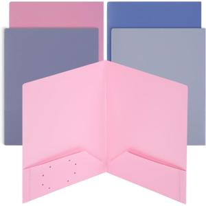 imageMr Pen Plastic Folders with Pockets 5 pcs Creamy Serenity 2 Pocket Folders PlasticLavender Twilight Colors