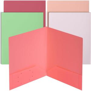 imageMr Pen Plastic Folders with Pockets 5 pcs Creamy Serenity 2 Pocket Folders PlasticRose Garden