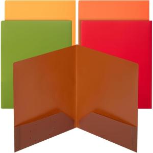 imageMr Pen Plastic Folders with Pockets 5 pcs Creamy Serenity 2 Pocket Folders PlasticVibrant Autumn