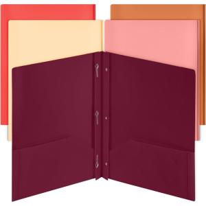 imageMr Pen Plastic Folders with Pockets and Prongs 5 Pack Letter Size Green Shades Flexible Plastic Folders with ProngsSunset Shades