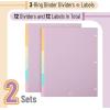 imageMr Pen 3 Ring Binder Dividers with Tabs 2 Sets 6 PackSet Letter Size Forest Theme Plastic 6 Tab Dividers for 3 Ring Binder with 12 pcs LabelsPastel