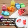 imageMr Pen Pencil Sharpener ampamp Eraser 8 Pack Bright Colors 2 Sharpening Holes Handheld Pencil SharpenerBright Colors