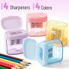 imageMr Pen Pencil Sharpeners Manual 6 Pack Dual Hole Colored Pencil Sharpener ManualMulticolor