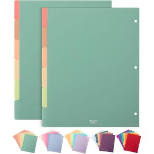 imageMr Pen 3 Ring Binder Dividers with Tabs 2 Sets 6 PackSet Letter Size Forest Theme Plastic 6 Tab Dividers for 3 Ring Binder with 12 pcs LabelsBoho
