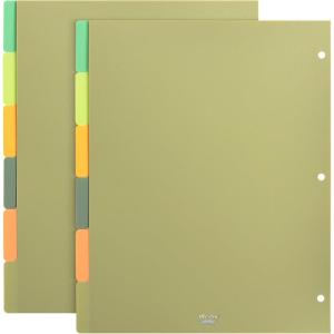 imageMr Pen 3 Ring Binder Dividers with Tabs 2 Sets 6 PackSet Letter Size Forest Theme Plastic 6 Tab Dividers for 3 Ring Binder with 12 pcs LabelsForest