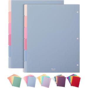 imageMr Pen 3 Ring Binder Dividers with Tabs 2 Sets 6 PackSet Letter Size Forest Theme Plastic 6 Tab Dividers for 3 Ring Binder with 12 pcs LabelsMisty