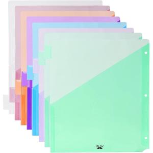 imageMr Pen Binder Dividers with Pockets and Tabs 6 Sets 8 TabsSet Colorful Bulk 3 Ring Binder Dividers with Tabs and Pockets on Both SidesPastel