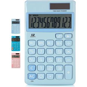 imageMr Pen Standard Function Calculator 12 Digits Small Calculator Pastel Green Solar CalculatorsLight Blue