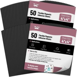imageMr Pen Flexible Magnetic Sheets with Adhesive Backing 12quot x 16quot 40 Pack Magnet Sheets with Adhesive4 x 4