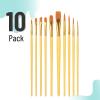 imageMr Pen Artist Paint Brushes for Acrylic Painting 10 pcs Berry Bloom Ergonomic Wooden Handle Synthetic Bristles in Different Sizes ampamp Shapes Watercolor BrushesYellow