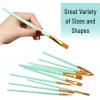 imageMr Pen Artist Paint Brushes for Acrylic Painting 10 pcs Berry Bloom Ergonomic Wooden Handle Synthetic Bristles in Different Sizes ampamp Shapes Watercolor BrushesMint Whisper