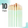 imageMr Pen Artist Paint Brushes for Acrylic Painting 10 pcs Berry Bloom Ergonomic Wooden Handle Synthetic Bristles in Different Sizes ampamp Shapes Watercolor BrushesMint Whisper