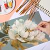 imageMr Pen Artist Paint Brushes for Acrylic Painting 10 pcs Berry Bloom Ergonomic Wooden Handle Synthetic Bristles in Different Sizes ampamp Shapes Watercolor BrushesSoft Ochre