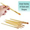 imageMr Pen Artist Paint Brushes for Acrylic Painting 10 pcs Berry Bloom Ergonomic Wooden Handle Synthetic Bristles in Different Sizes ampamp Shapes Watercolor BrushesYellow