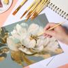 imageMr Pen Artist Paint Brushes for Acrylic Painting 10 pcs Berry Bloom Ergonomic Wooden Handle Synthetic Bristles in Different Sizes ampamp Shapes Watercolor BrushesYellow