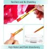 imageMr Pen Artist Paint Brushes for Acrylic Painting 10 pcs Berry Bloom Ergonomic Wooden Handle Synthetic Bristles in Different Sizes ampamp Shapes Watercolor BrushesYellow