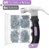 imageMr Pen Nail Assortment Kit and 8oz Small Hammer for Picture Hanging Purple Hammer 600 pcs Small Nails for Hanging PicturesPurple With Nails