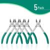 imageMr Pen Wire Cutter 6 Inch 5 Pack Green ampamp Ivory Ergonomic Rubber Handle Spring Loaded Wire Cutters for Crafting Snips Flush Cut Pliers Diagonal Cutting PliersGreen  Ivory  Springloaded