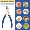 imageMr Pen Wire Cutter 6 Inch 5 Pack Green ampamp Ivory Ergonomic Rubber Handle Spring Loaded Wire Cutters for Crafting Snips Flush Cut Pliers Diagonal Cutting PliersBlue