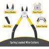 imageMr Pen Wire Cutter 6 Inch 5 Pack Green ampamp Ivory Ergonomic Rubber Handle Spring Loaded Wire Cutters for Crafting Snips Flush Cut Pliers Diagonal Cutting PliersYellow  Springloaded