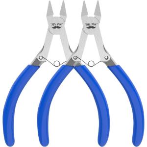 imageMr Pen Wire Cutter 6 Inch 5 Pack Green ampamp Ivory Ergonomic Rubber Handle Spring Loaded Wire Cutters for Crafting Snips Flush Cut Pliers Diagonal Cutting PliersBlue