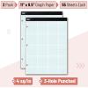 imageMr Pen Graph Paper 24 Pack 30 SheetsPack 85quotx11quot 4x4 4 Squares Per Inch Math Graph Paper Pad Computation PadsWhite 3Hole Punched