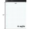 imageMr Pen Graph Paper 24 Pack 30 SheetsPack 85quotx11quot 4x4 4 Squares Per Inch Math Graph Paper Pad Computation PadsWhite 3Hole Punched