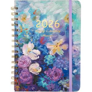 image2026 Planner Weekly and Monthly Calendar Planner for Women Jan 2026  Dec 2026 Hardcover Planning Agenda book Spiral Bound Inner Pocket Perfect for School Office Supplies 63quot x 85quotSpring Floral