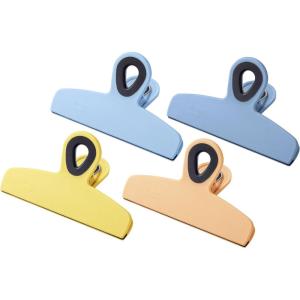 imageMr Pen Magnetic Bag Clips 4 Pack 5 Inches Wide Pink Shades Heavy Duty Clips for Food Packages Chip Bag Clip for FridgeBlue  Yellow Shades