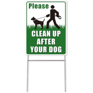 imageMr Pen No Dog Poop Signs for Yard 12quot x 9quot Double Sided Clean Up After Your Dog Signs with HStake Stand Waterproof and Easy to Install