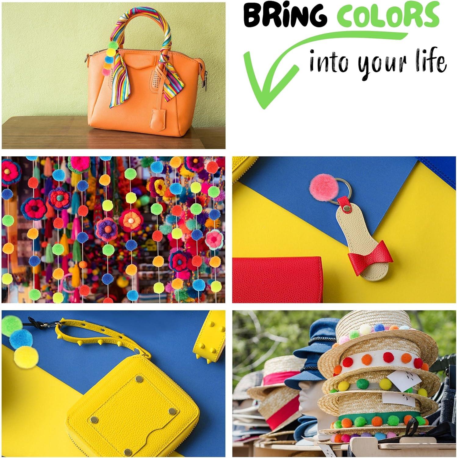 imageMr Pen  250 1 Inch Multicolor Faux Fur Pom Poms ampamp 50 Googly Eyes Craft Pom Poms for DIY Christmas Decor