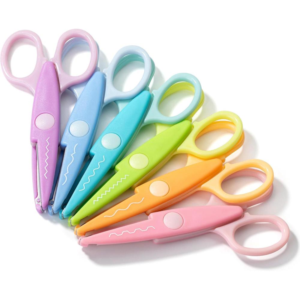 Springback Scissors Mr. Pen- Craft Scissors Decorative Edge, 6 Pack, Spring Colors, Zig Zag ...