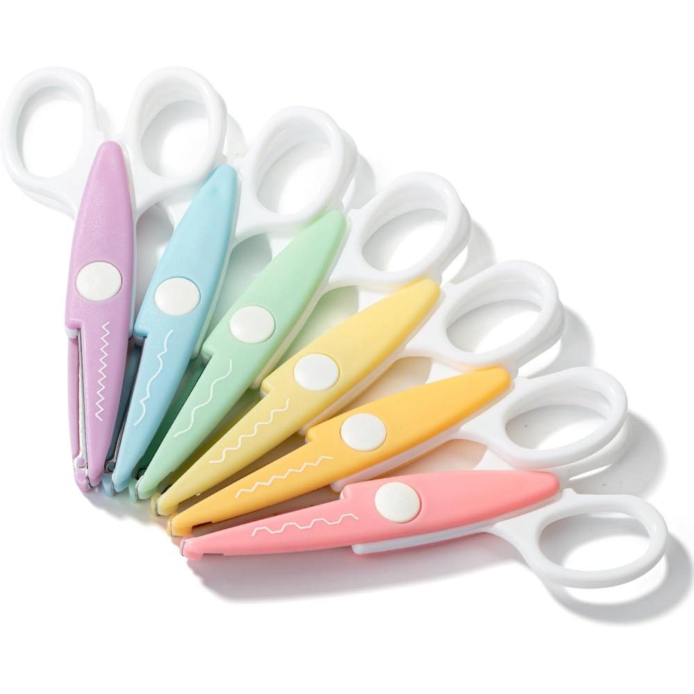 Springback Scissors Mr. Pen- Craft Scissors Decorative Edge, 6 Pack, Spring Colors, Zig Zag ...