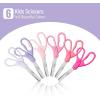imageMr Pen Kids Scissors Bulk 5 Inch 24 Pack Bright Color Stainless Steel Blunt Tip ampamp Ergonomic Plastic HandleBlush Bloom